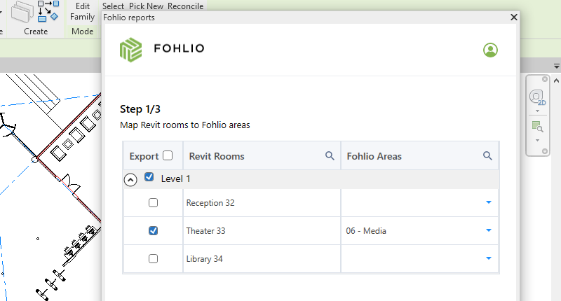 Fohlio Revit add-in | Revit specs | FF&E specification software | area mapping