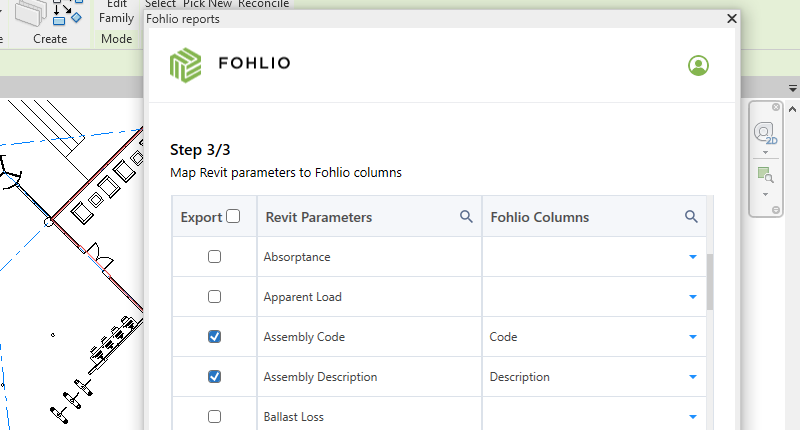 Fohlio Revit add-in | Revit specs | FF&E specification software | mapping Revit parameters